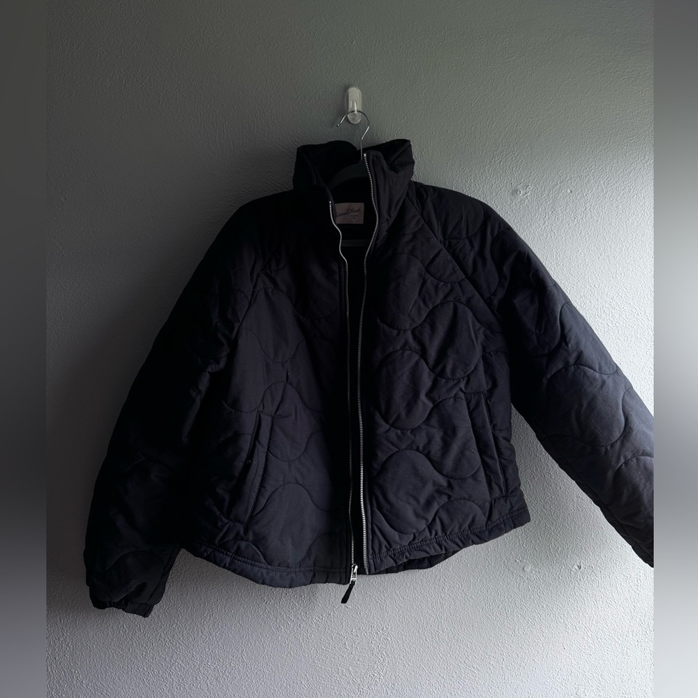 Universal Thread Cropped Black Quilted Jacket